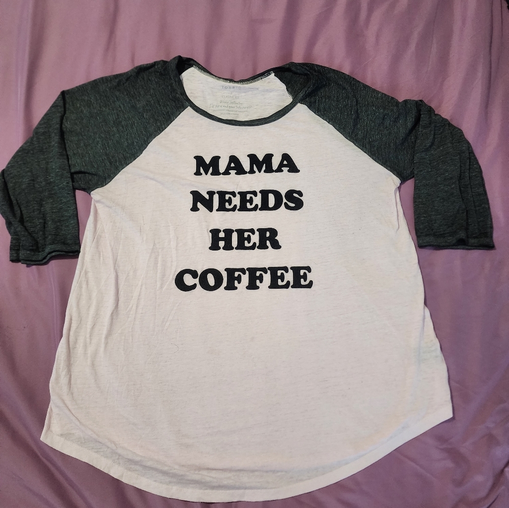 Mama needs coffee baseball t-shirt